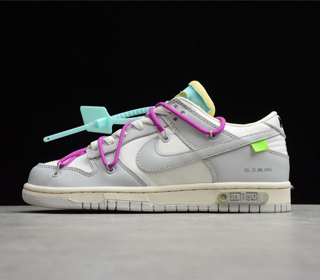 Off-White x Nike SB Dunk Low The 50 联名系列 OW灰紫 DM1602-100 36 36.5 37.5 38 38.5 3