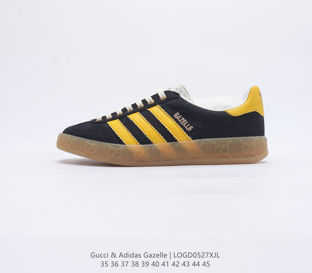 阿迪达斯 Adidas originalsGucci Gazelle 阿迪古驰联名经典休闲板鞋 复古男女运动鞋 融汇两个品牌丰富且历史悠久的典藏元素 adid
