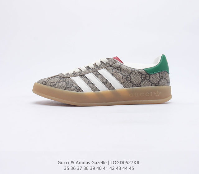 阿迪达斯 Adidas originalsGucci Gazelle 阿迪古驰联名经典休闲板鞋 复古男女运动鞋 融汇两个品牌丰富且历史悠久的典藏元素 adid