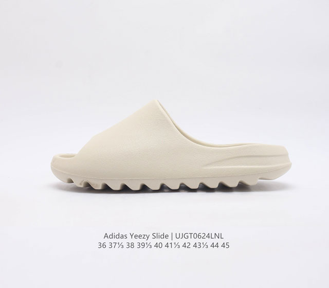 阿迪达斯 Adidas Yeezy Slide 经典运动拖鞋时尚厚底增高男女一字拖鞋 Yeezy Slide椰子拖鞋的外观十分吸引人 融合了舒适与时尚