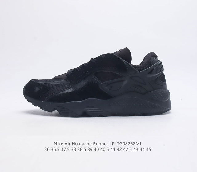 Nike 耐克正品air Huarache Runner男女鞋缓震复古运动鞋厚底增高老爹鞋 Nike Air Huarache Run 运动鞋 依托织物面料和橡