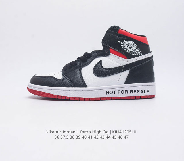 真二层 耐克 Nike Air Jordan 1 Retro High Og 乔丹一代aj1 乔1 Aj1 高帮篮球鞋复刻运动鞋 皮面高帮板鞋的设计灵感源自运动